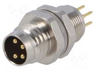Connector: M8; male; PIN: 4; 30V; IP67; unshielded; socket; 2.5÷3.5mm TE Connectivity