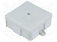 Enclosure: junction box; X: 86mm; Y: 86mm; Z: 39mm; wall mount; IP55 ELEKTRO-PLAST NASIELSK