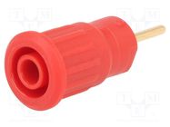 Connector: 4mm banana; socket; 24A; 1kV; L: 35.5mm; red; gold-plated STÄUBLI