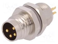 Connector: M8; male; PIN: 4; 30V; IP67; unshielded; socket; 2.5÷3.5mm TE Connectivity