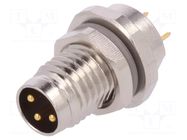 Connector: M8; male; PIN: 3; 60V; IP67; unshielded; socket; 2.5÷4mm TE Connectivity