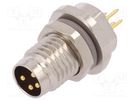 Connector: M8; male; PIN: 4; unshielded; socket; IP67; 30V; 2.5÷4mm TE Connectivity