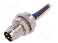 Connector: M8; Len: 0.2m; male; PIN: 4; socket; IP67; 30V TE Connectivity