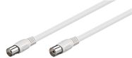 Antenna Cable (Class A+, >95 dB), 3x Shielded, 3 m, white - coaxial plug > coaxial socket (fully shielded)