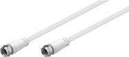SAT Antenna Cable (Class A+, >95 dB), 3x Shielded, 1 m, white - F plug > F plug (fully shielded)