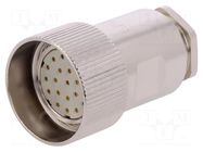 Connector: M23; plug; PIN: 21; female; soldering; for cable; P-Part LAPP