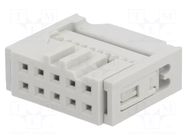 Connector: IDC; plug; female; PIN: 10; Quickie; IDC; 2.54mm; 2x5; FCI AMPHENOL COMMUNICATIONS SOLUTIONS