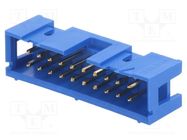 Socket; IDC; male; PIN: 20; straight; THT; gold-plated; 2.54mm; blue Amphenol Communications Solutions