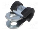 Fixing clamp; ØBundle : 5mm; W: 12mm; steel; Cover material: EPDM MPC INDUSTRIES