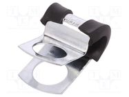 Fixing clamp; ØBundle : 5mm; W: 16mm; steel; Cover material: EPDM 