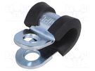 Fixing clamp; ØBundle : 6mm; W: 12mm; steel; Cover material: EPDM MPC INDUSTRIES