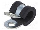 Fixing clamp; ØBundle : 9mm; W: 15mm; steel; Cover material: EPDM MPC INDUSTRIES