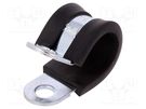 Fixing clamp; ØBundle : 14mm; W: 15mm; steel; Cover material: EPDM MPC INDUSTRIES