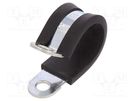 Fixing clamp; ØBundle : 20mm; W: 15mm; steel; Cover material: EPDM MPC INDUSTRIES