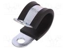Fixing clamp; ØBundle : 20mm; W: 20mm; steel; Cover material: EPDM MPC INDUSTRIES