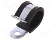 Fixing clamp; ØBundle : 20mm; W: 20mm; steel; Cover material: EPDM 