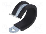 Fixing clamp; ØBundle : 22mm; W: 12mm; steel; Cover material: EPDM MPC INDUSTRIES