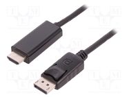 Cable; DisplayPort 1.1; DisplayPort plug,HDMI plug; 3m; black QOLTEC
