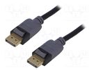 Cable; DisplayPort 1.3; DisplayPort plug,both sides; 1m; black QOLTEC