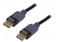 Cable; DisplayPort 1.3; DisplayPort plug,both sides; 1m; black QOLTEC