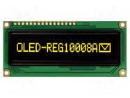 Display: OLED; graphical; 100x8; Dim: 80x36x10mm; yellow; PIN: 16 RAYSTAR OPTRONICS