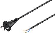 Universal Hoover Connection Cable 10 m, Black, (2*0.75 mm²), 10 m - unearthed plug (type C, CEE 7/17) > Loose cable ends