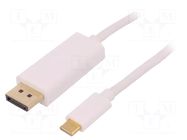 Adapter; DisplayPort 1.2,HDCP,USB 3.1; 1m; white QOLTEC