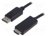 Cable; DisplayPort plug,HDMI plug; DisplayPort 1.1; 1m; black QOLTEC