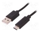 Cable; USB 2.0; USB A plug,USB C plug; 1.5m QOLTEC