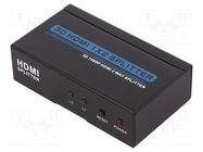 Splitter; HDMI 1.3; black; Input: DC socket,HDMI socket QOLTEC