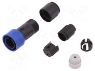 Connector: circular; plug; male; PIN: 2; w/o contacts; UL94V-0 BULGIN