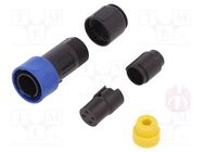 Connector: circular; plug; female; PIN: 4; w/o contacts; for cable BULGIN