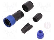 Connector: circular; plug; female; PIN: 4; w/o contacts; for cable BULGIN