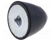 Vibration damper; M8; Ø: 50mm; rubber; L: 61mm; H: 8mm; 909N; steel ELESA+GANTER