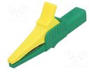 Crocodile clip; 32A; 1kVDC; yellow-green; Grip capac: max.20mm STÄUBLI