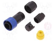 Connector: circular; plug; male; PIN: 4; w/o contacts; for cable BULGIN