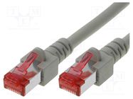 Patch cord; U/UTP; 6; stranded; Cu; PVC; grey; 0.5m; 24AWG HELUKABEL