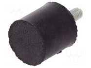 Vibroisolation foot; Ø: 15mm; H: 15mm; Shore hardness: 70±5; 151N ELESA+GANTER