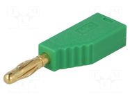 Connector: 4mm banana; plug; 19A; green; nickel plated STÄUBLI
