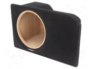 Car loudspeaker enclosure; MDF; black; 200mm; Grooving: 222mm BASSER
