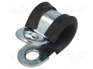 Fixing clamp; ØBundle : 8mm; W: 12mm; steel; Cover material: EPDM 