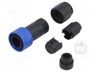 Connector: circular; plug; male; PIN: 2; w/o contacts; UL94V-0 BULGIN