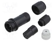 Connector: circular; plug; female; PIN: 6; w/o contacts; for cable BULGIN