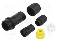 Connector: circular; plug; female; PIN: 10; w/o contacts; for cable BULGIN