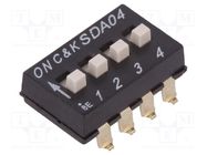 Switch: DIP-SWITCH; Poles number: 4; OFF-ON; 0.025A/24VDC; Pos: 2 C&K