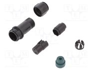 Connector: circular; plug; female; PIN: 2; w/o contacts; for cable BULGIN