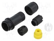 Connector: circular; plug; male; PIN: 4; w/o contacts; for cable BULGIN