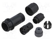 Connector: circular; plug; female; PIN: 4; w/o contacts; for cable BULGIN