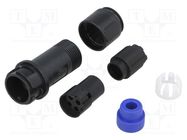 Connector: circular; plug; female; PIN: 4; w/o contacts; for cable BULGIN