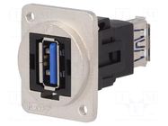 Coupler; USB A socket,both sides; FT; USB 3.0; metal; Thread: M3 CLIFF